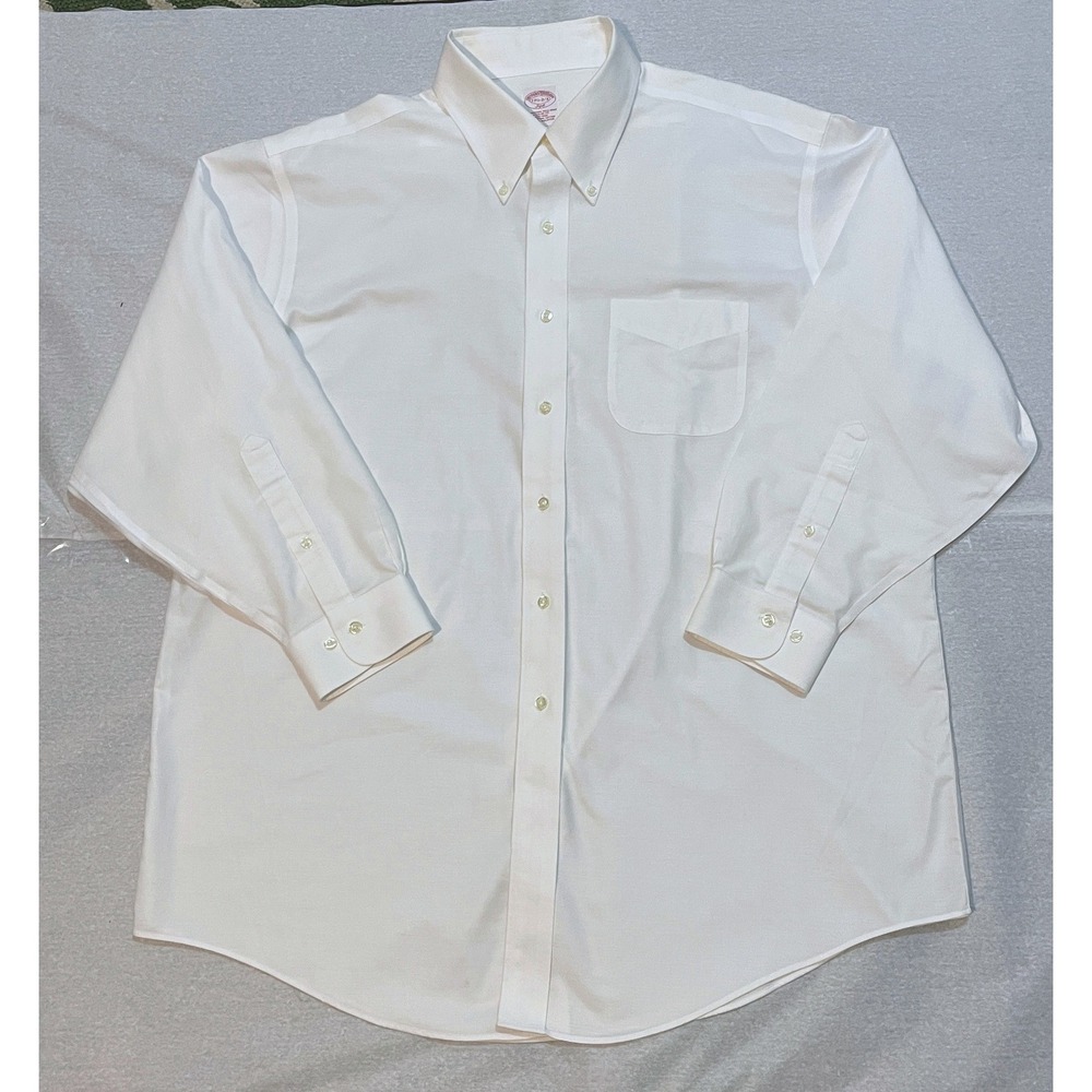 Brooks Brothers White Button Down Dress Shirt 17 1/2 2/3